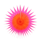 Two-Tone Fan, Fuchsia & Tangerine