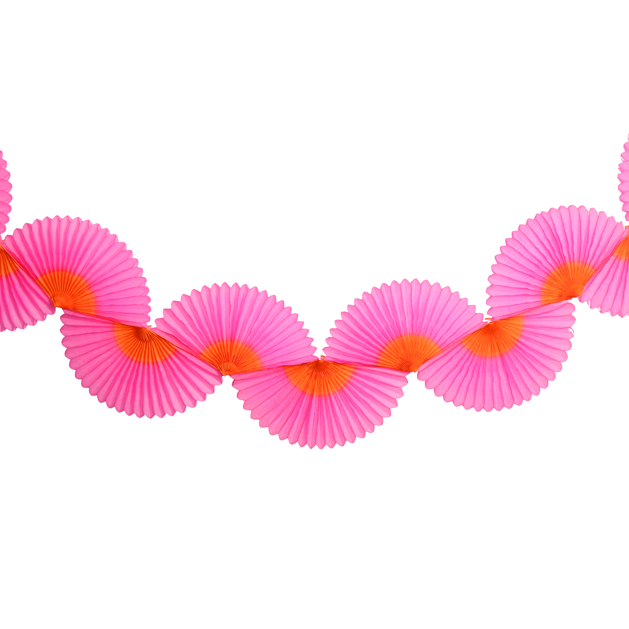 Two-Tone Fan Garland, Fuchsia & Tangerine