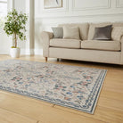 Versailles Washable Rug, Beige/Blue 61 x 230cm runner,122 x 170cm,152 x 230cm,180 x 270cm