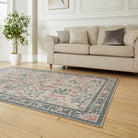 Versailles Washable Rug, Neutral Beige/Blue - Angela Reed - 
