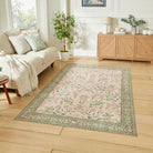 Versailles Washable Rug, Neutral Beige/Green - Angela Reed - 