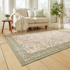 Versailles Washable Rug, Neutral Beige/Green - Angela Reed - 