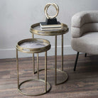 Vienna Gold Atlas Nested Side Tables, Antique Gold