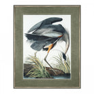 Vintage Blue Heron Framed Art