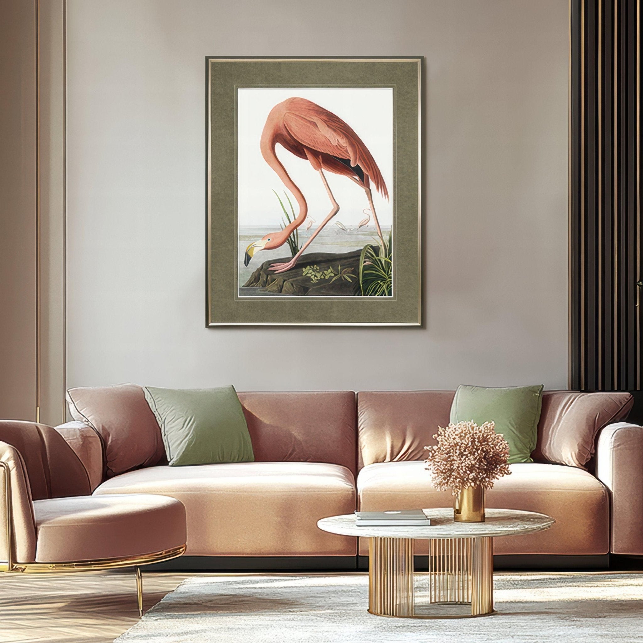 Vintage Flamingo Framed Art