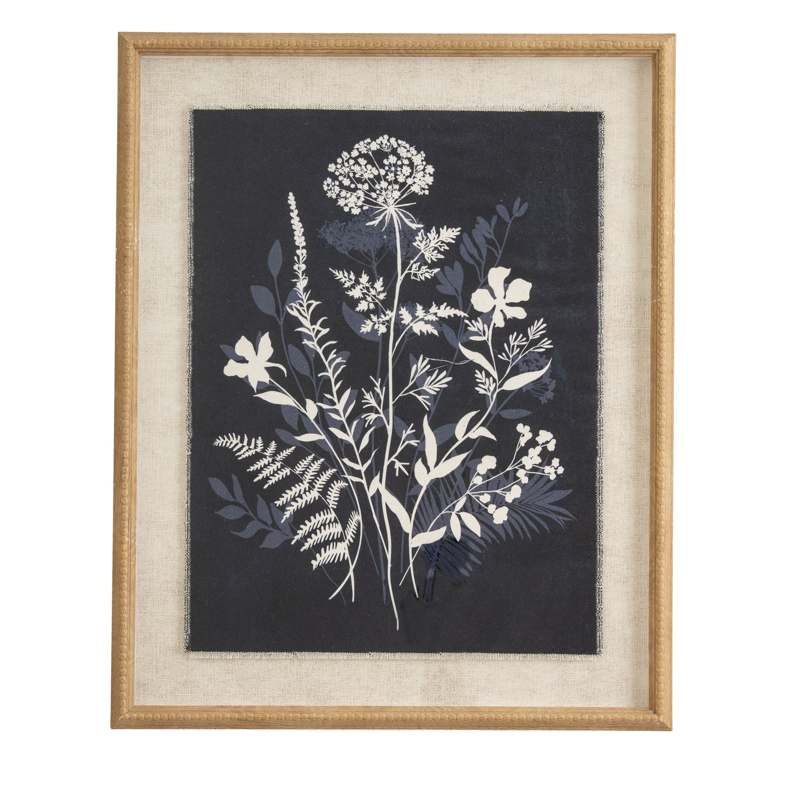 Vintage Style Meadow Print in Wooden Frame