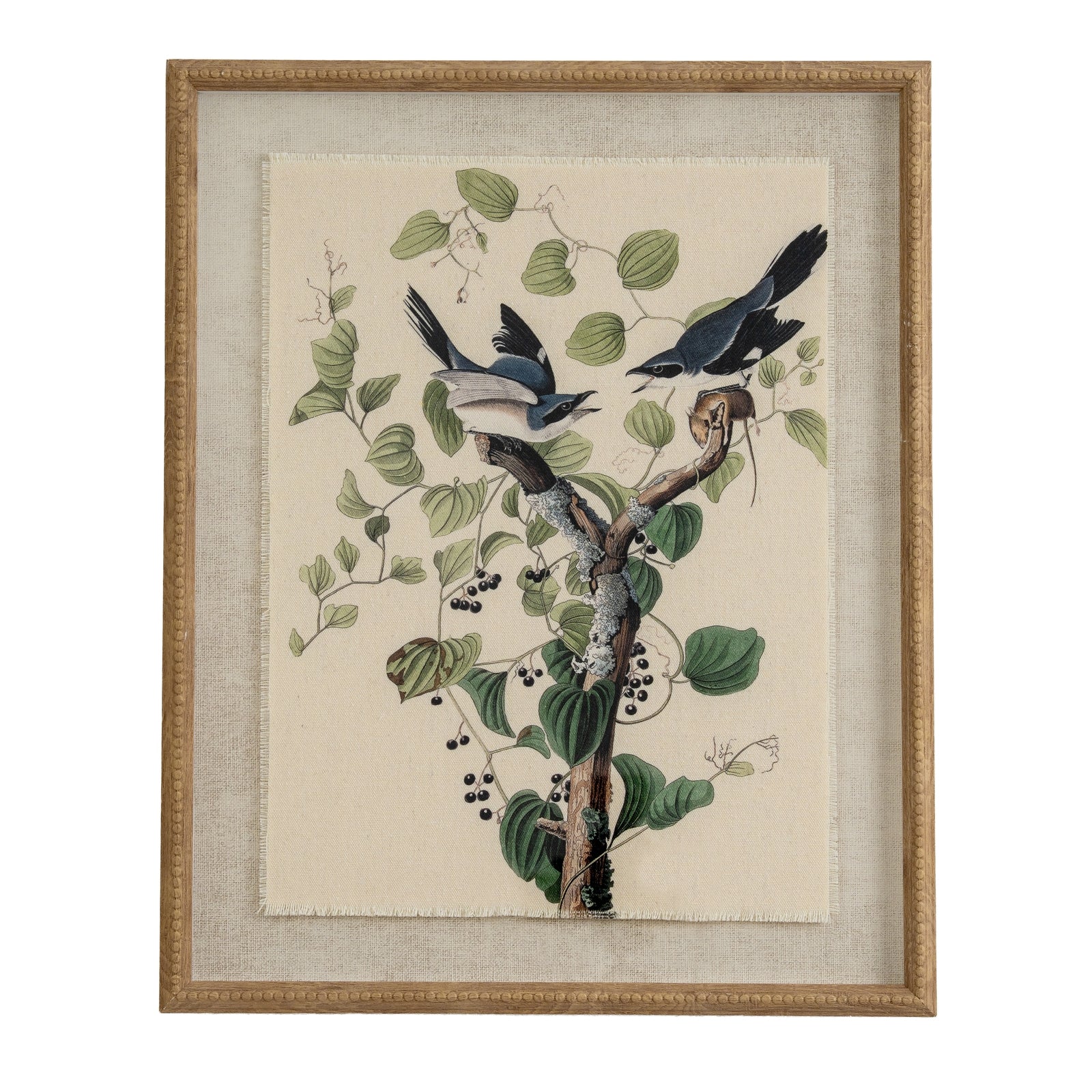 Vintage Style Stints On Linen In Wooden Frame
