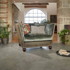 Warwick Leather Snuggler with Velvet Seat Cushions