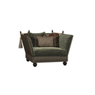 Warwick Leather Snuggler with Velvet Seat Cushions