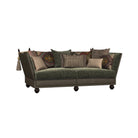 Warwick Midi Leather Sofa with Velvet Seat Cushions