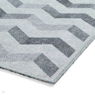 Washable Geometric Rug, Blue 61 x 120cm,61 x 170cm,76 x 150cm,76 x 230cm,122 x 170cm,152 x 230cm