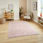Washable Geometric Rug, Orange 61 x 120cm,61 x 170cm,76 x 150cm,76 x 230cm,122 x 170cm,152 x 230cm