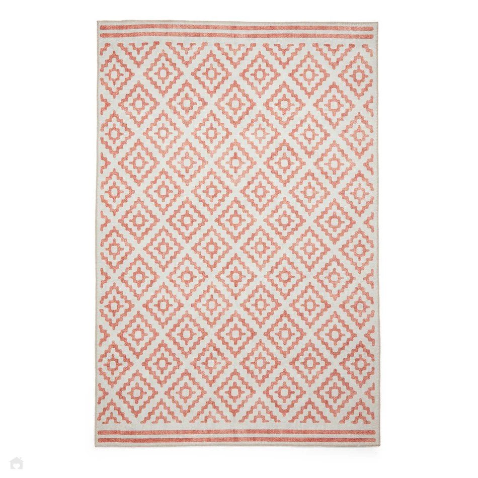 Washable Geometric Rug, Orange 61 x 120cm,61 x 170cm,76 x 150cm,76 x 230cm,122 x 170cm,152 x 230cm