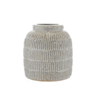White Terracotta Ridged Vase Small