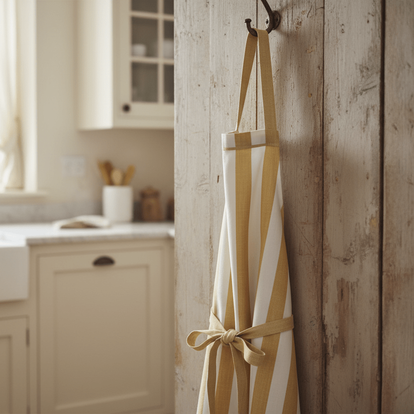 Wide Stripe Apron, Honeydew