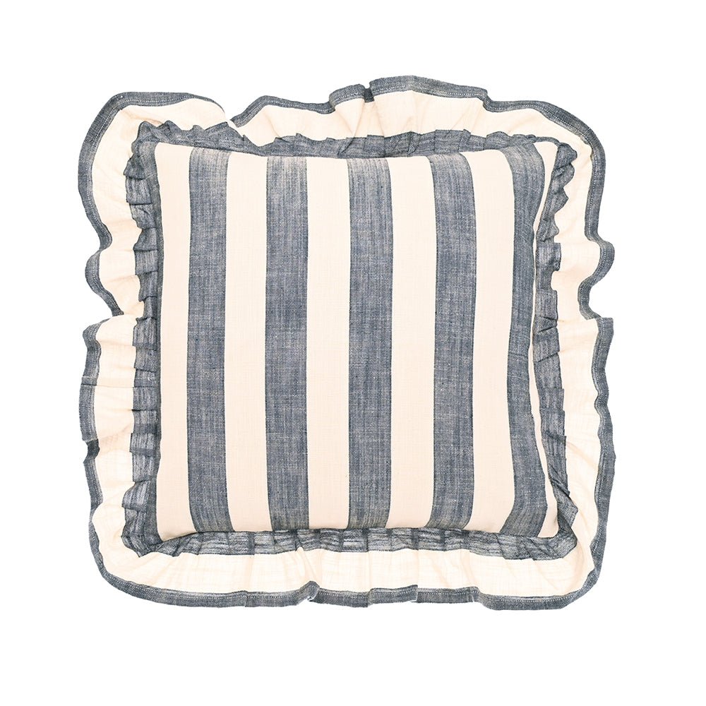 Wide Stripe Cushion, Flint Blue - Angela Reed -