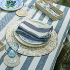 Wide Stripe Napkin, Set of Four, Flint Blue
