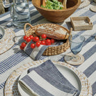 Wide Stripe Napkin, Set of Four, Flint Blue