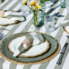 Wide stripe Tablecloth, 150 x 240 cm, Olive