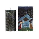 Winter Thyme Marbled Pillar Candle