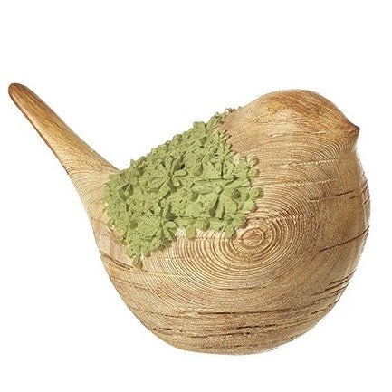 Wood Effect Bird Ornament Green,Red,Natural