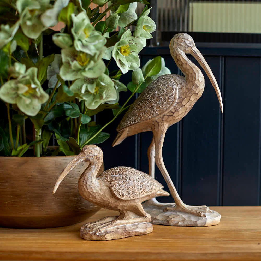 Wood Effect Standing Crane