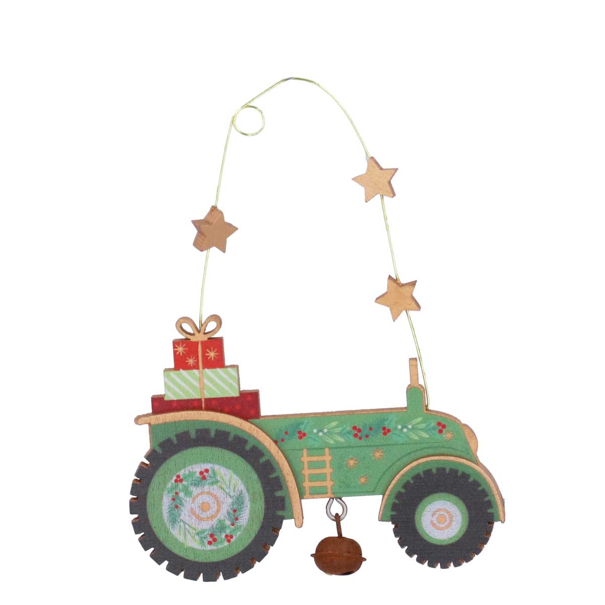 Wooden Tractor Hanging Decoration