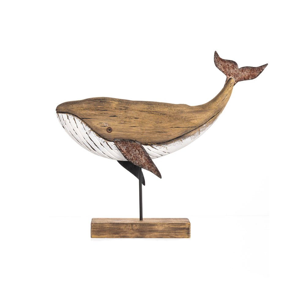 Wooden Whale on Stand, Large