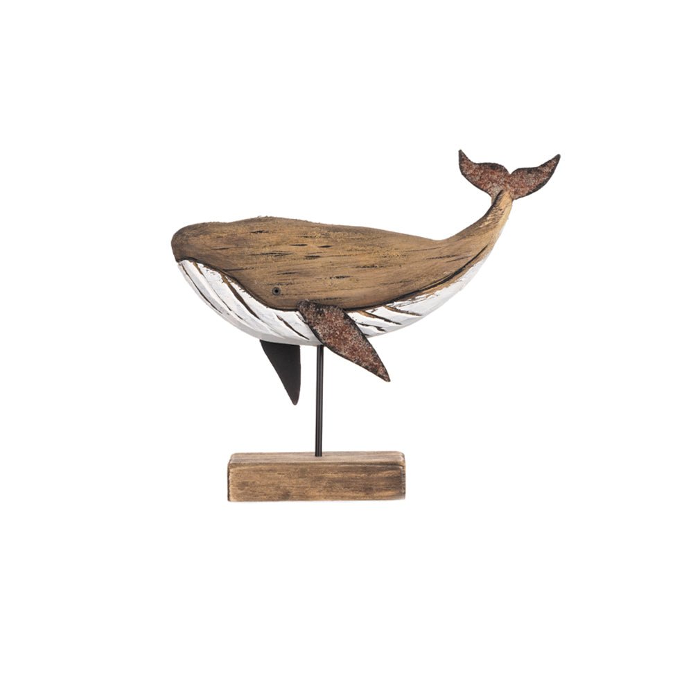 Wooden Whale on Stand, Small