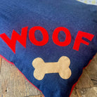 Woof Dog Bed, Medium Duck Egg - Corner Woof,Denim/Red - Corner Woof