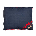 Woof Dog Bed, Medium Denim/Red - Corner Woof