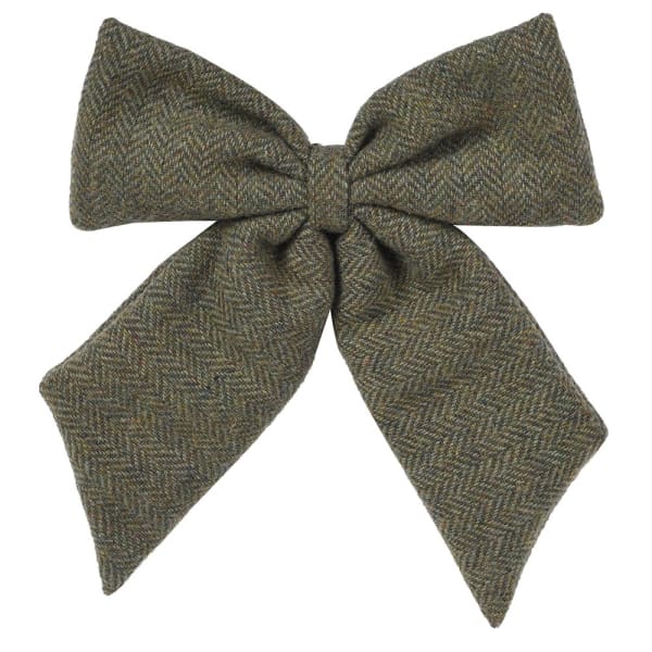 Wool Herringbone Clip Bow