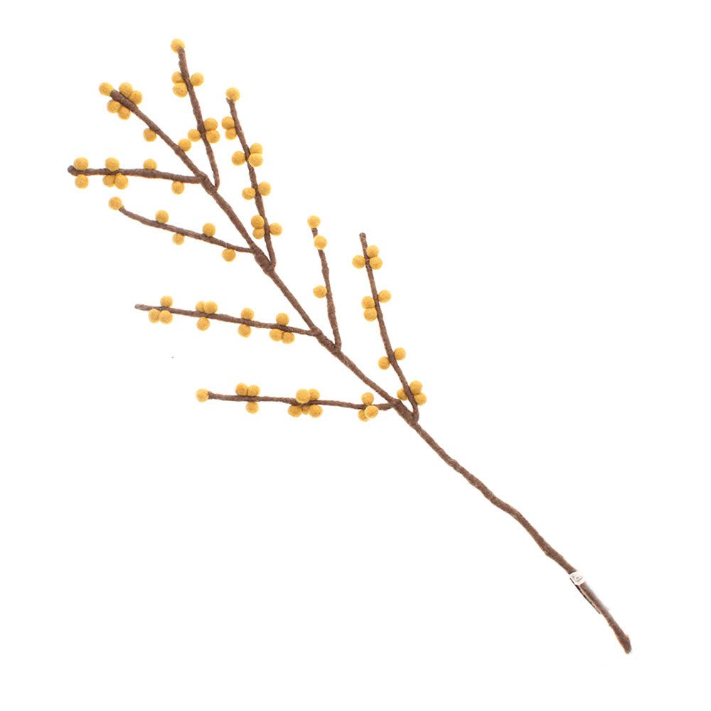 Yellow Berries Felt Branch