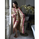 Yellow & Pink Carnation Print Dressing Gown - Angela Reed - 
