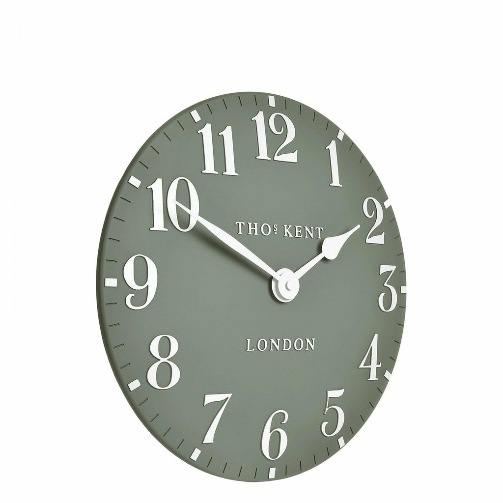12" Arabic Clock, Seagrass
