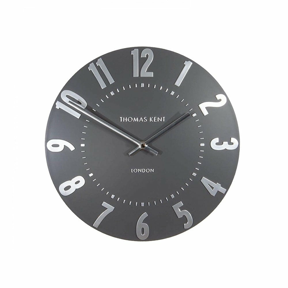 12" Mulberry Wall Clock, Graphite Silver