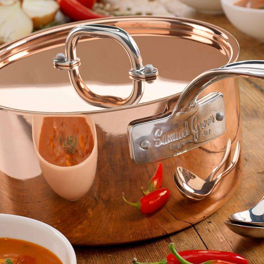 18 cm Copper Induction Saucepan, with Lid