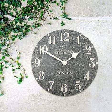 20" Outdoor Arabic Wall Clock, Cement