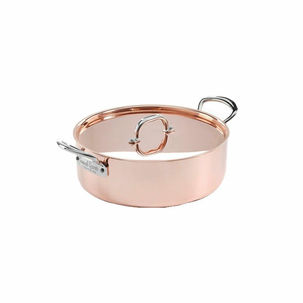 20cm Copper Induction Casserole Pan, with Lid