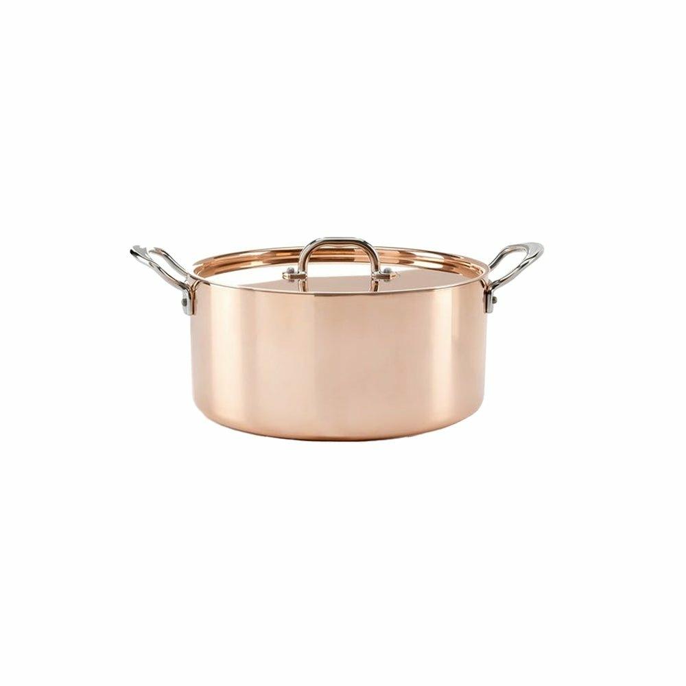 20cm Copper Induction Casserole Pan, with Lid