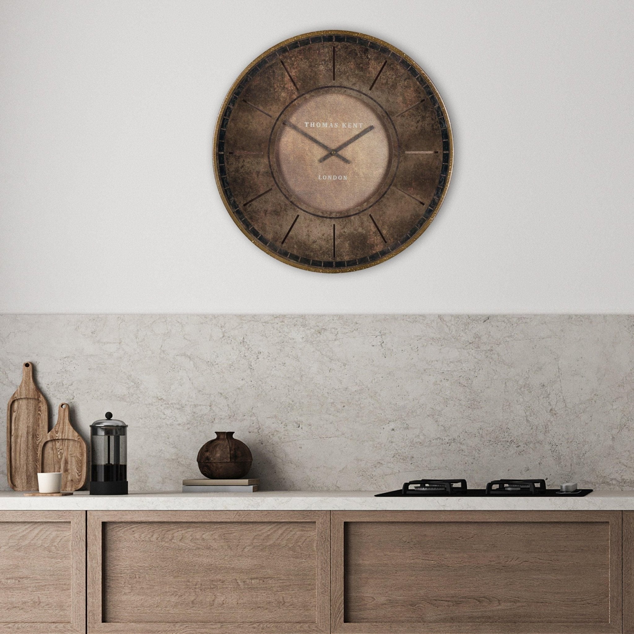 21" Florentine Wall Clock, Leather