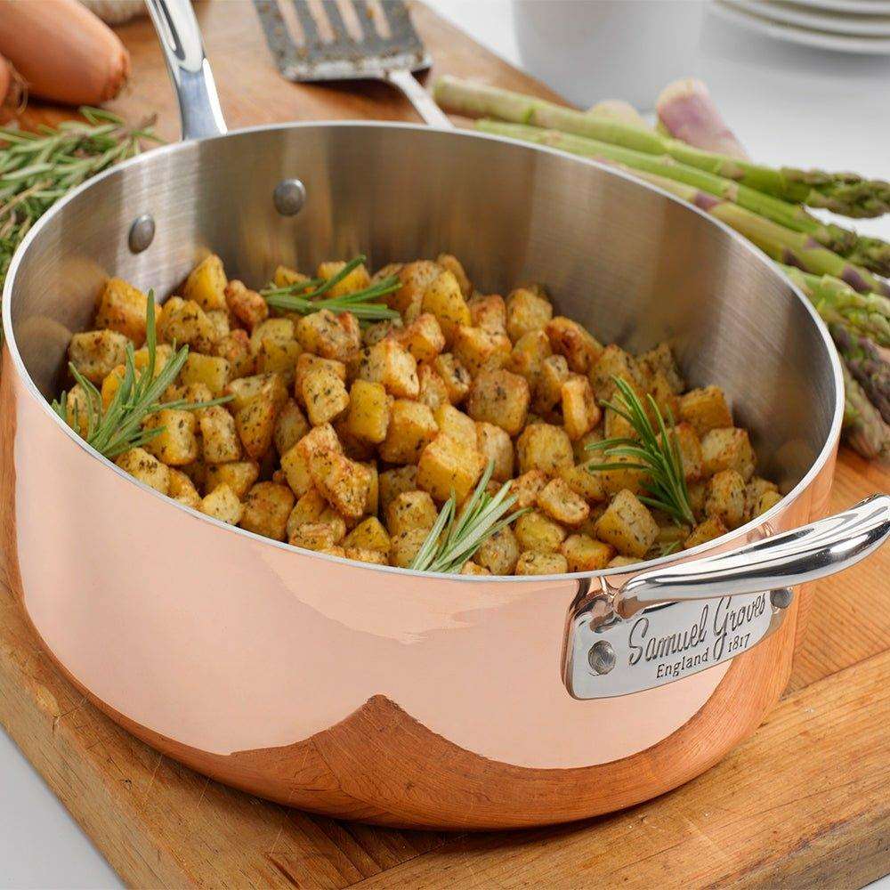 26cm Induction Copper Sauté Pan with Lid