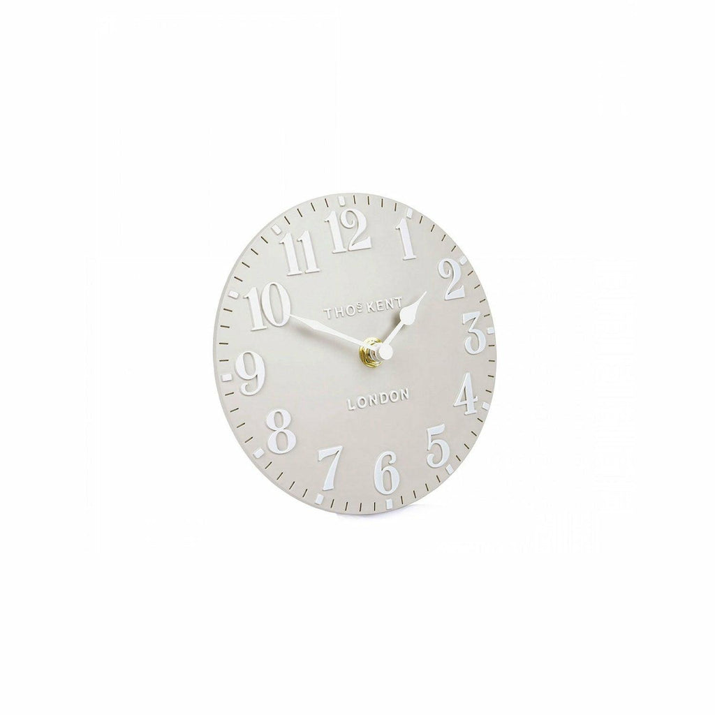 6" Arabic Clock, Dove Grey