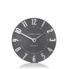 6" Mulberry Mantel Clock, Graphite Silver