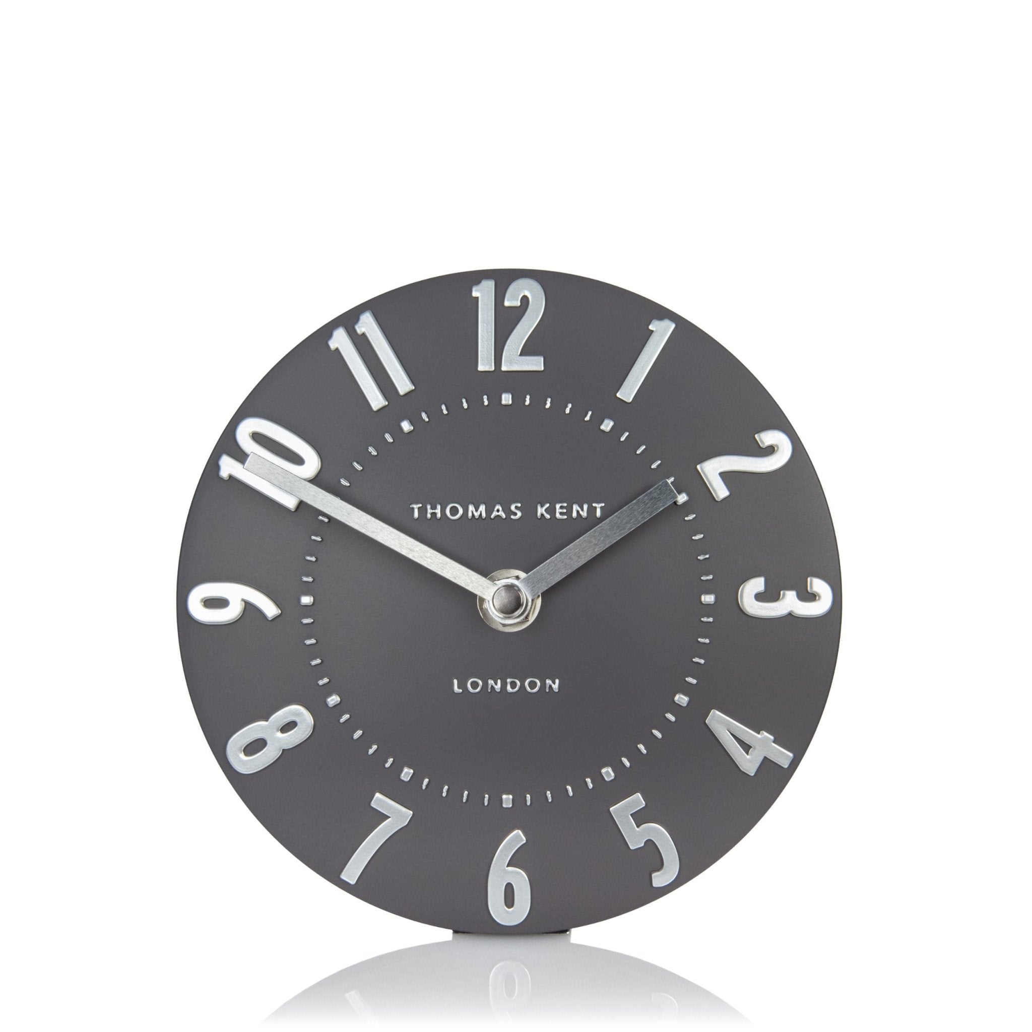 6" Mulberry Mantel Clock, Graphite Silver