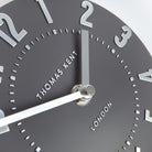 6" Mulberry Mantel Clock, Graphite Silver