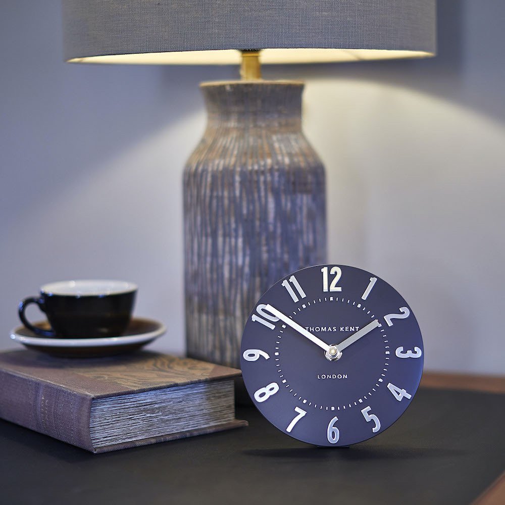 6" Mulberry Mantel Clock, Graphite Silver