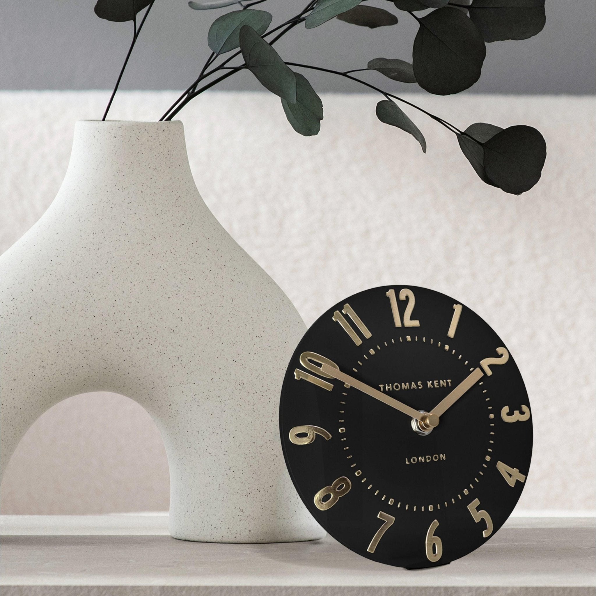 6" Mulberry Mantel Clock, Noir