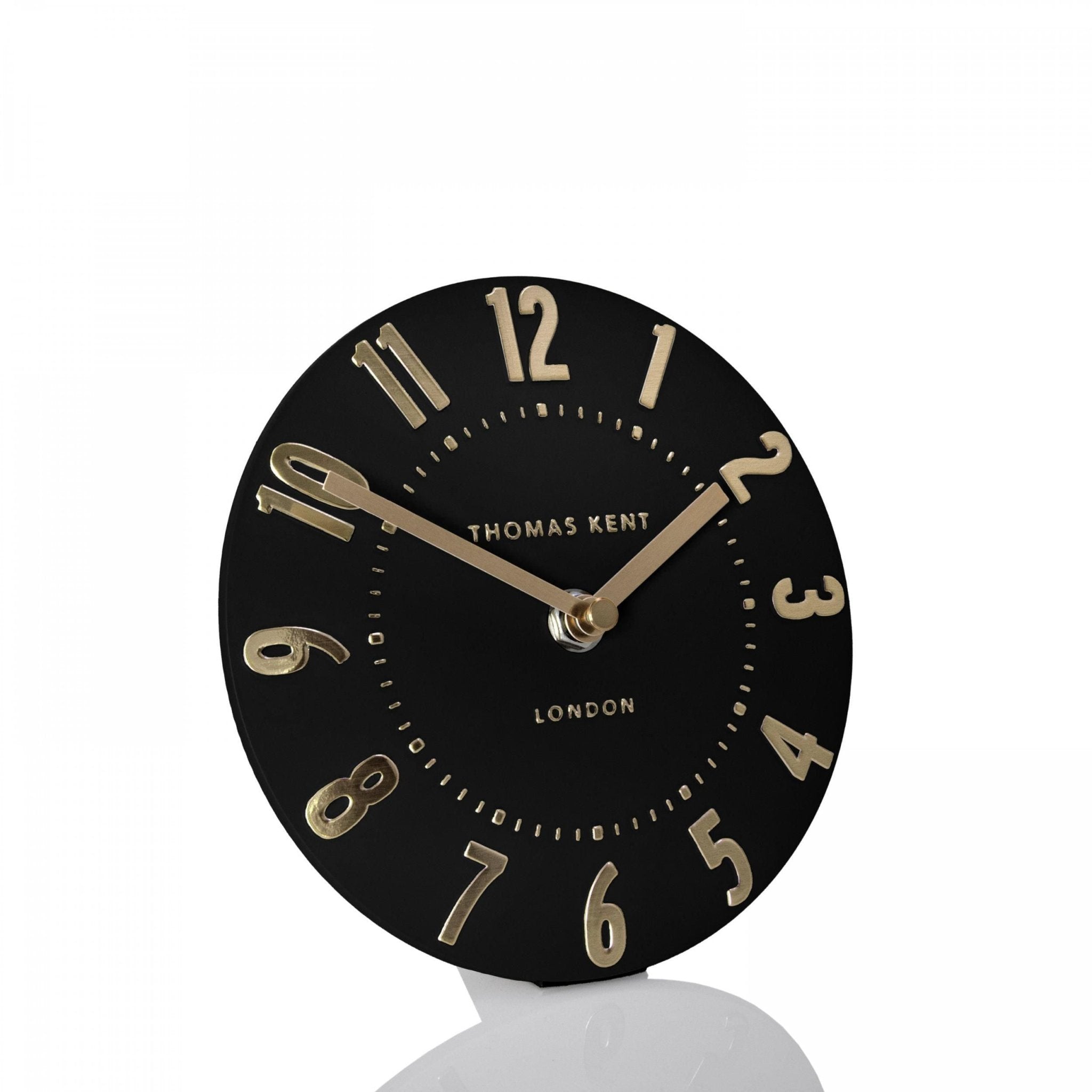 6" Mulberry Mantel Clock, Noir