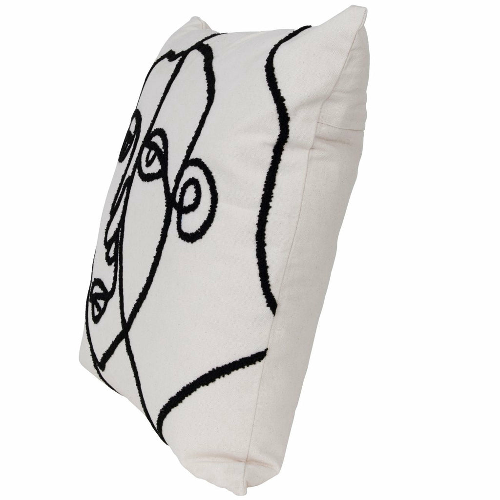 Abstract Face Embroidered Cushion